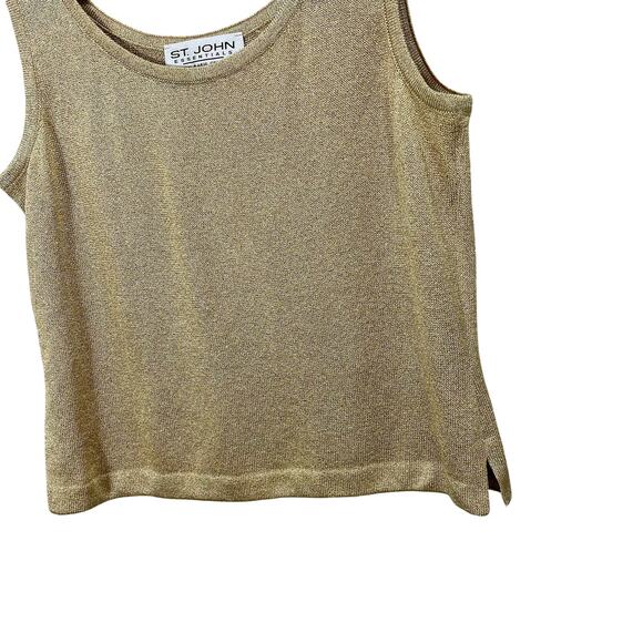 Vintage Y2K St. John Gold Knit Tank Top Metallic Sleeveless - Size Small - Picture 5 of 8